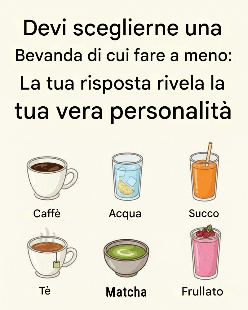 Devi scegliere una bevanda a cui rinunciare: la tua risposta rivela la tua vera personalità
