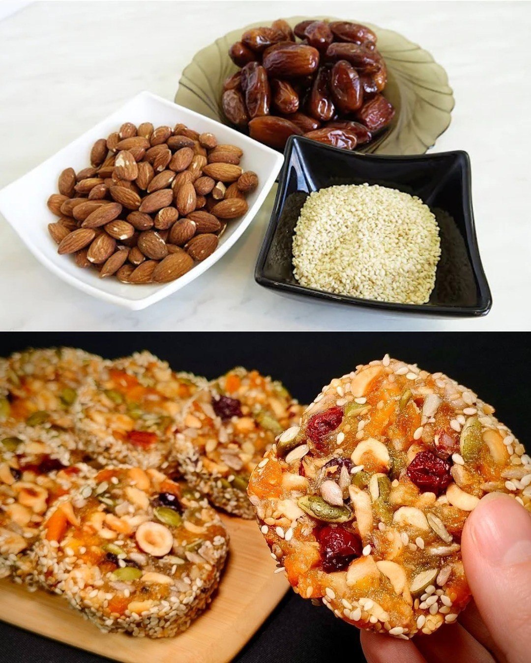 Barrette energetiche con frutta secca e noci