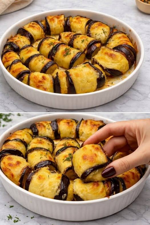 Non friggo nulla e non sporco la cucina: questi rotolini di melanzane sono pronti in meno di un’ora e hanno solo 150 kcal 👉Ricetta nei commenti!