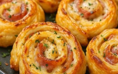 🌀 Girelle di sfoglia prosciutto e formaggio: croccanti e irresistibili 😍