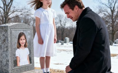 Ero inginocchiato davanti alla tomba di mia figlia quando mia moglie mi sussurrò: “Devi lasciarla andare” — ma quella stessa notte, una vocina fuor