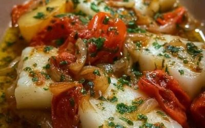Baccalà con Patate Pomodorini e Cipolle