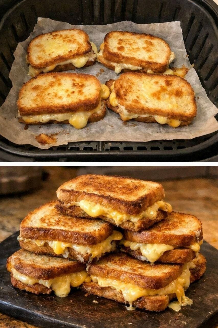 Toast al formaggio fritto ad aria con 3 ingredienti