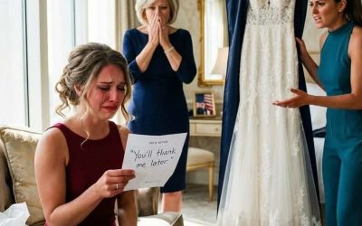 La mattina della cerimonia ho aperto la custodia del mio abito da sposa e ho trovato qualcosa che non avevo mai scelto: un vestito più grande e vaporoso, ricoperto di strass. Poi ho notato il biglietto appuntato all’interno. Diceva solo: “Mi ringrazierai più tardi. — Judith”, e all’improvviso niente mi è sembrato più giusto.