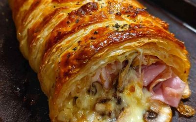 Pasta sfoglia ai funghi e prosciutto: croccante, cremosa e irresistibile