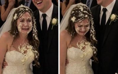 Il mio sposo mi ha schiacciato la faccia nella torta durante il taglio della torta per scherzo – Ero sul punto di piangere quando mio fratello ha scioccato tutti