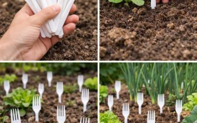 Forchette di plastica nell’orto: tutti i giardinieri lo fanno – e la ragione di questo è brillante.